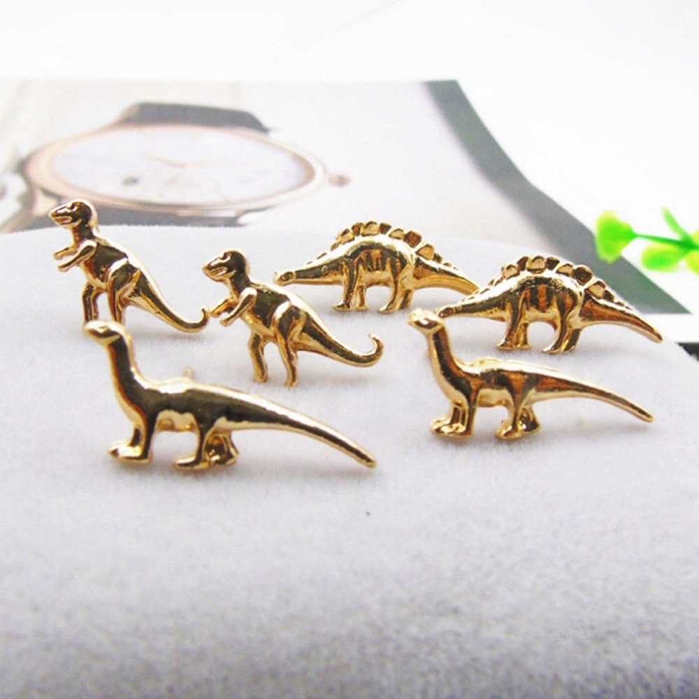 3 Pairs Dinosaur Earrings Jurassic Park inspired